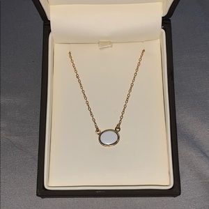 BRAND NEW! White Oval Pendant Necklace